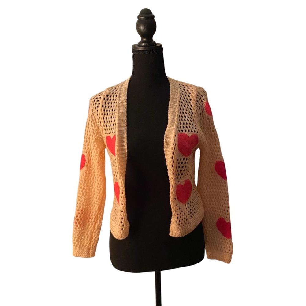 ❤️ Knitted Pink & Red Heart Sweater ❤️